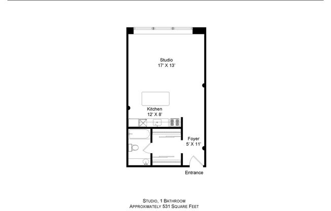 Studio, 1 bath, 550 sqft, $1,850, Unit 606
