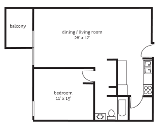 1 bed, 1 bath, 760 sqft, $1,400