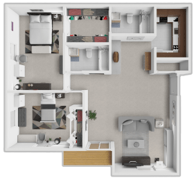 2 beds, 2 baths, 1,089 sqft, $1,350