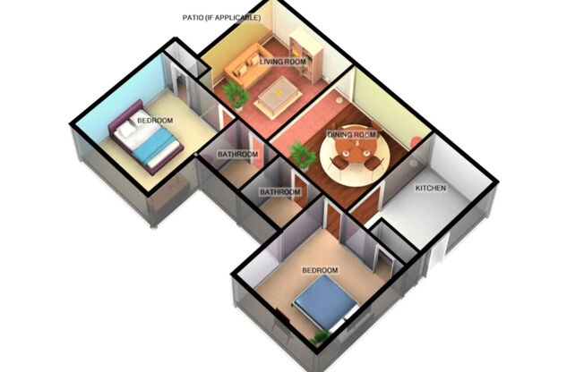 2 beds, 1.5 baths, 936 sqft, $1,185