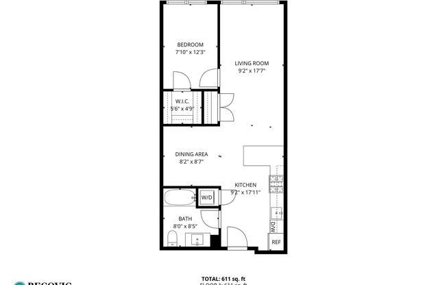 1 bed, 1 bath, 486 sqft, $2,200, Unit 302