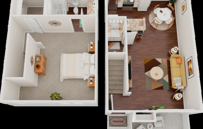 1 bed, 1.5 baths, 706 sqft, $1,160