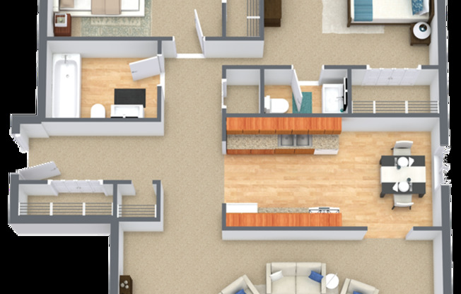 2 beds, 1.5 baths, 850 sqft, $995, Unit 8112-01