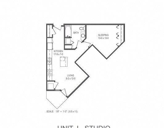 Studio, 1 bath, 619 sqft, $1,420