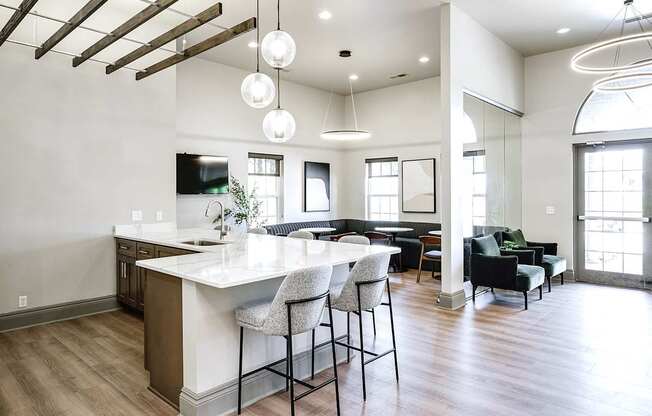 Modern Clubhouse with Community Ktichen at The Landings in Bellevue, NE
