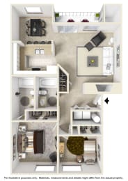 2 beds, 2 baths, 932 sqft, $1,679
