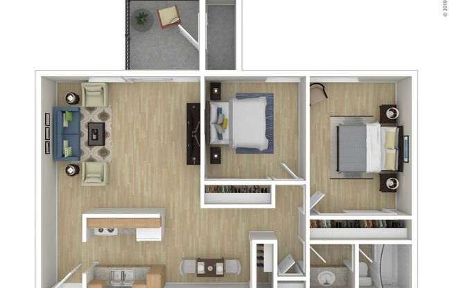 2 beds, 1 bath, 904 sqft, $2,100