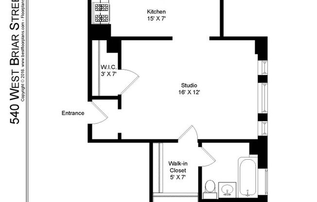 Studio, 1 bath, 478 sqft, $1,435, Unit 540-7F