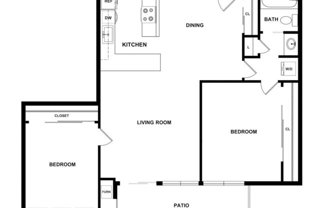 2 beds, 1 bath, 837 sqft, $3,906