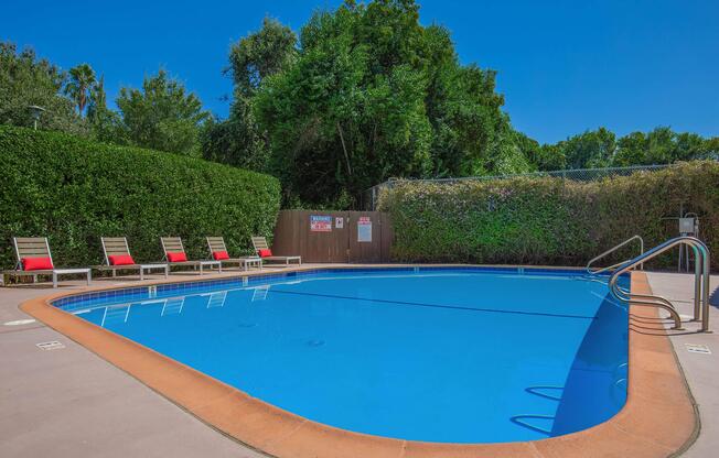 a blue pool of water