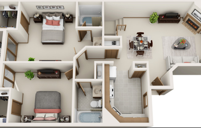 2 beds, 2 baths, 1,100 sqft, $1,595, Unit 7120E