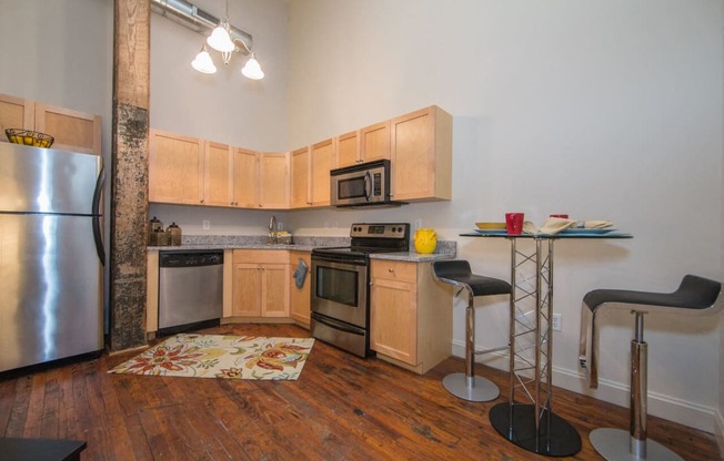 High Ceiling Kitchen in Iron House Apartments in Richmond VA