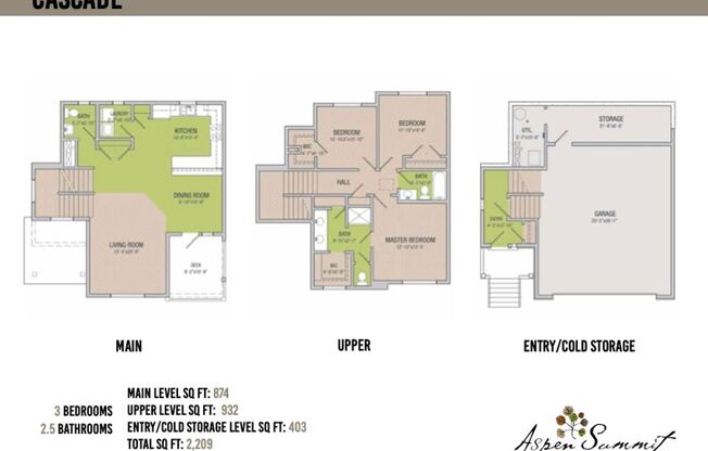 3 beds, 2.5 baths, $2,200