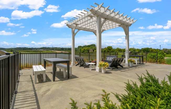 Patio next to Community Pond