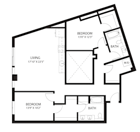 2 beds, 2 baths, 1,326 sqft, $5,095