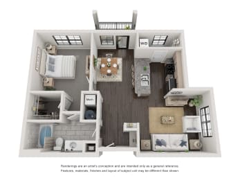 1 bed, 1 bath, 814 sqft, $1,569