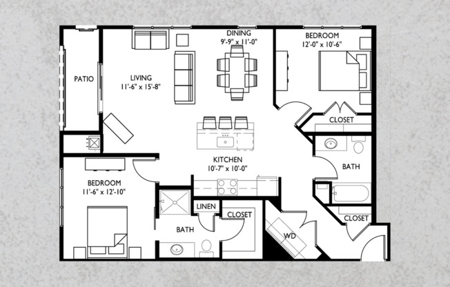 2 beds, 2 baths, 1,144 sqft, $2,150, Unit 418