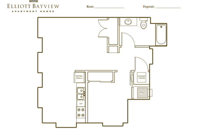1 bed, 1 bath, 658 sqft, $1,995, Unit 5-A