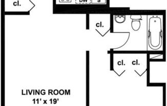 1 bed, 1 bath, 522 sqft, $4,200, Unit 20C