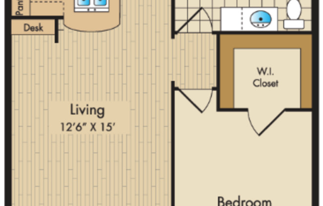 1 bed, 1 bath, 735 sqft, $1,350