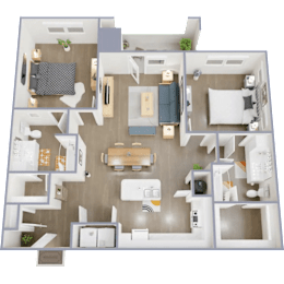 2 beds, 2 baths, 975 sqft, $1,349