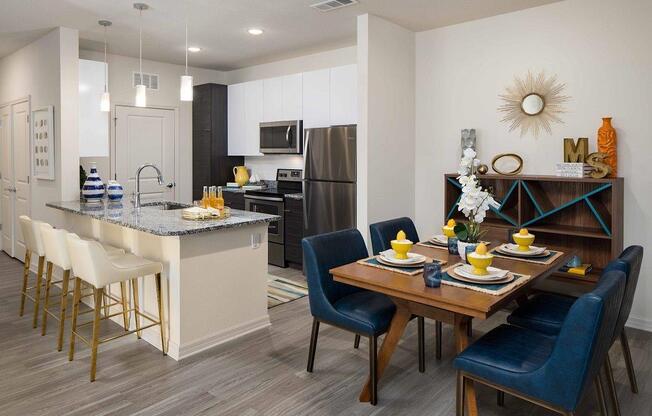 M South Apartments Model Kitchen and Dining Room