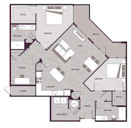 2 beds, 2 baths, 1,488 sqft, $2,128