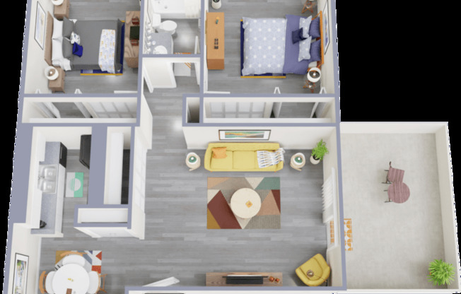 2 beds, 1 bath, 884 sqft, $1,095