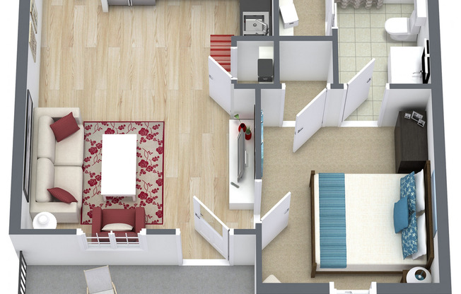 Studio, 1 bath, 472 sqft, $1,750