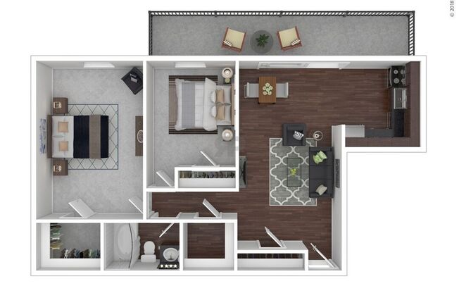 2 beds, 1 bath, 850 sqft, $1,032