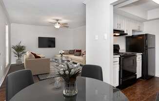 apartment with a dining room table