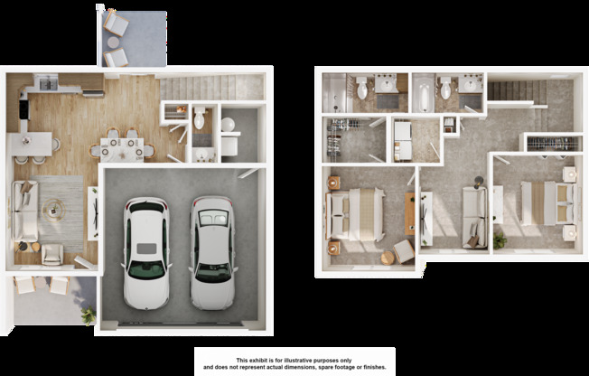 2 beds, 2.5 baths, 1,204 sqft, $1,700, Unit 3401-02