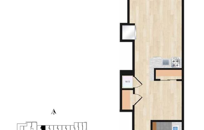 1 bed, 1 bath, $3,000, Unit 402