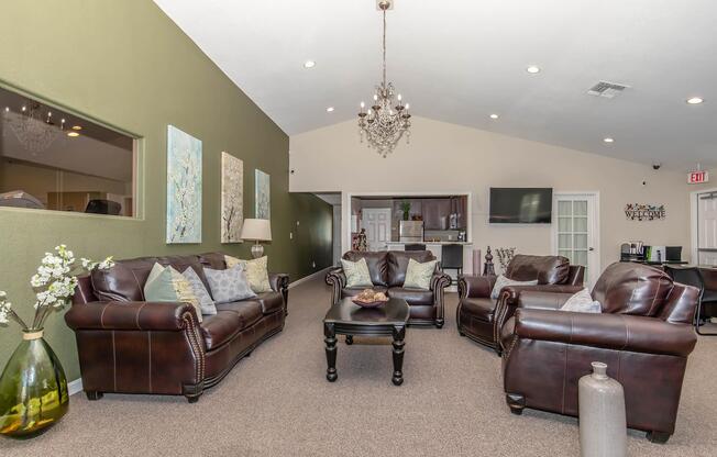 a living room filled with lots of furniture