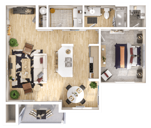 1 bed, 1 bath, 824 sqft, $1,600