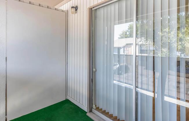 a glass shower door