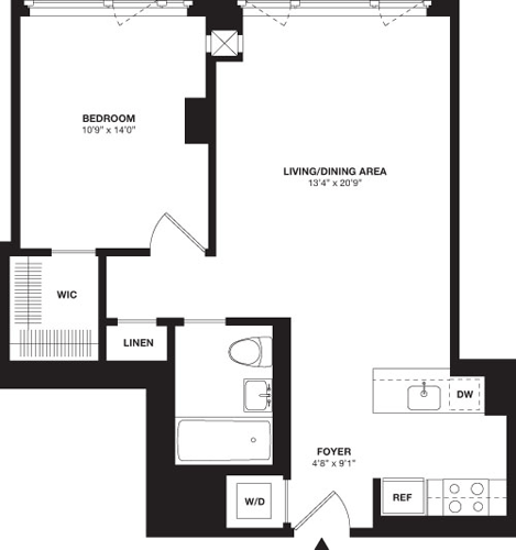 1 bed, 1 bath, 711 sqft, $6,345, Unit 51A