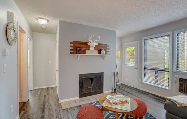 Living Room With Fireplace at Governor's Park, Fort Collins, CO, 80525