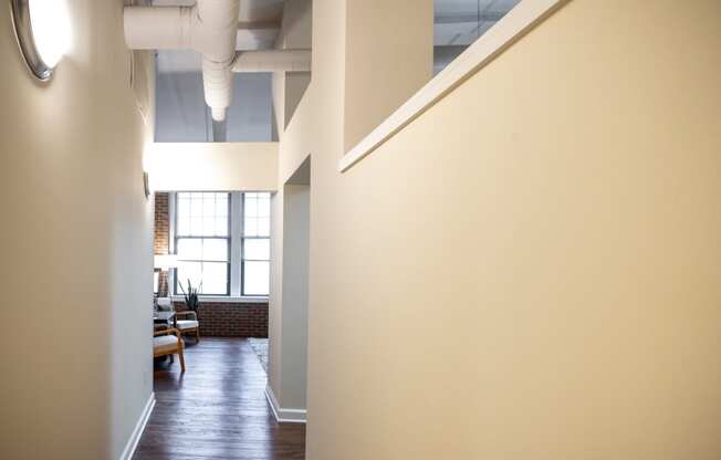 Hallway View at Harness Factory Lofts and Apartments, Indianapolis, Indiana