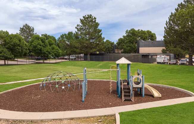 a playground in the middle of a park