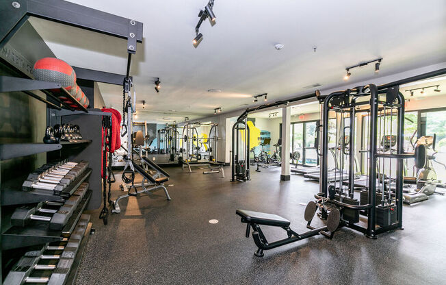 Gym center at Elme Marietta Apartments, Marietta, GA