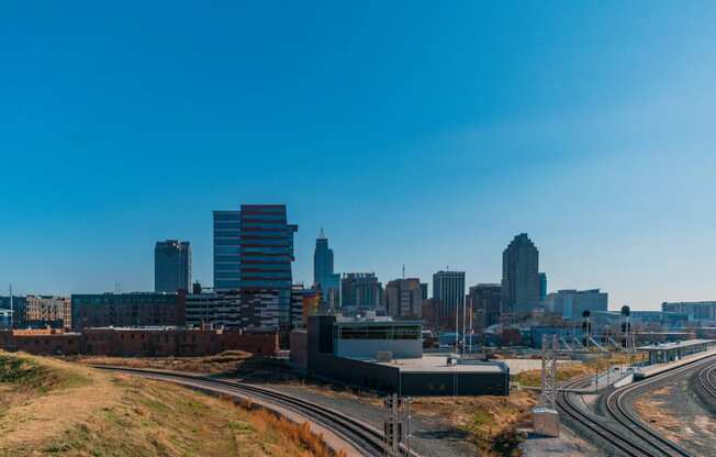 a view of the city from a construction site