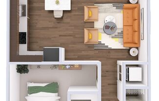 1 bed, 1 bath, 812 sqft, $1,595, Unit G-100