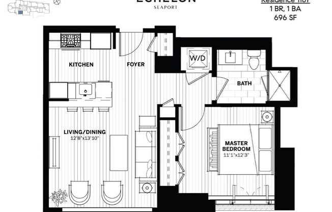 1 bed, 1 bath, 686 sqft, $5,600, Unit 1107