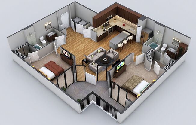 2 beds, 2 baths, 1,175 sqft, $2,614, Unit B-347