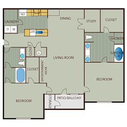 2 beds, 2 baths, 1,532 sqft, $1,414