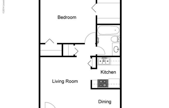 1 bed, 1 bath, 576 sqft, $970