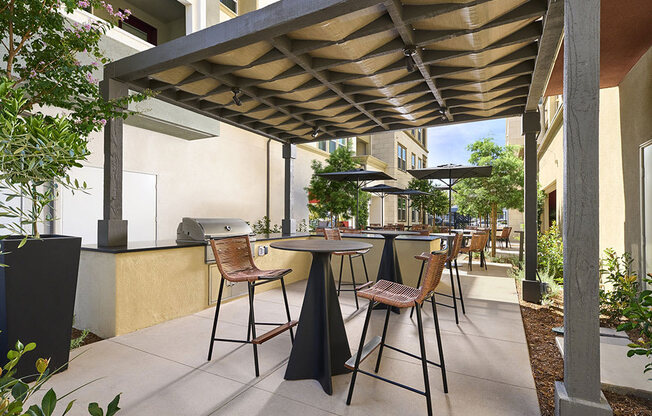 Outdoor Grill With Intimate Seating Area at Citron Apartment Homes, Riverside, CA