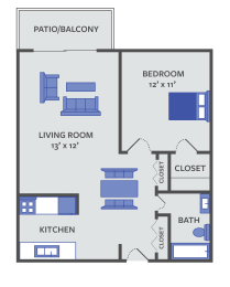 1 bed, 1 bath, 650 sqft, $710