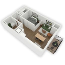 1 bed, 1 bath, 614 sqft, $1,580